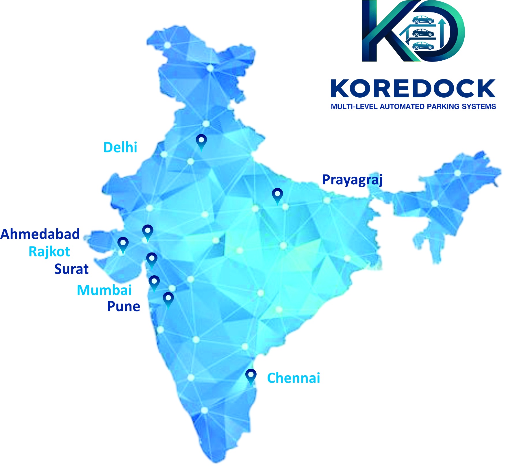 Koredock Strategic Presence and Installation Network across India