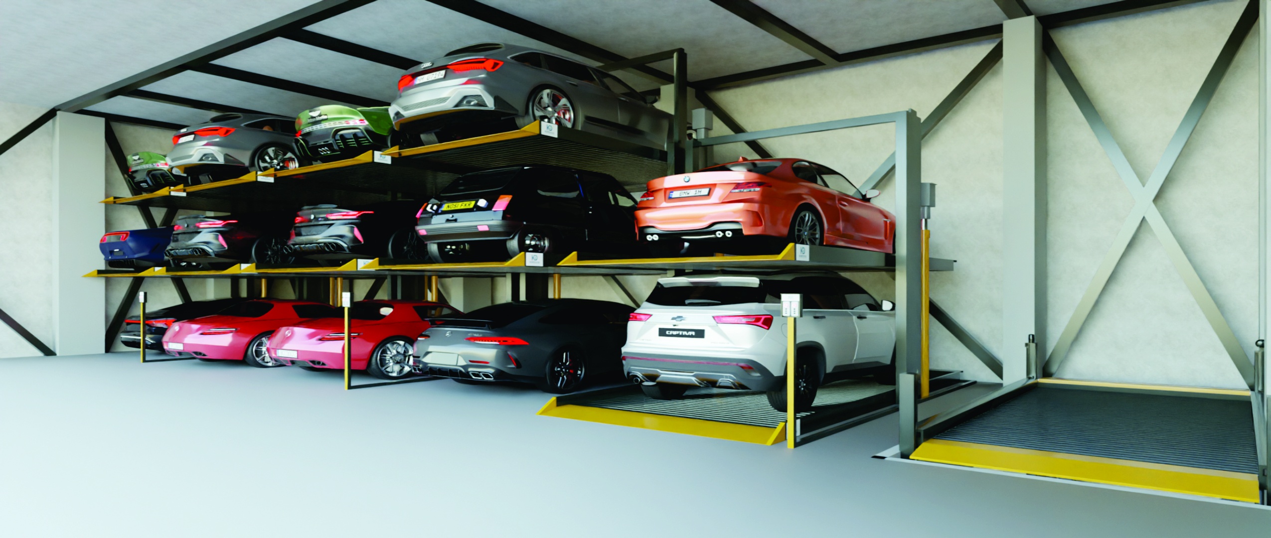 Commercial Multi-Level Automated Stack Parking Facility Installation