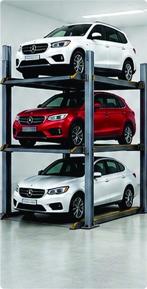 Three-Level Heavy Duty Hydraulic Stack Lift in Corporate Park