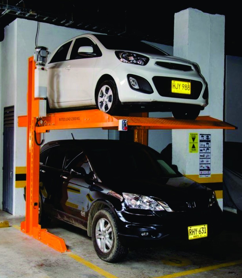 Koredock Two-Level Hydraulic Stack Parking System for Sedans and SUVs